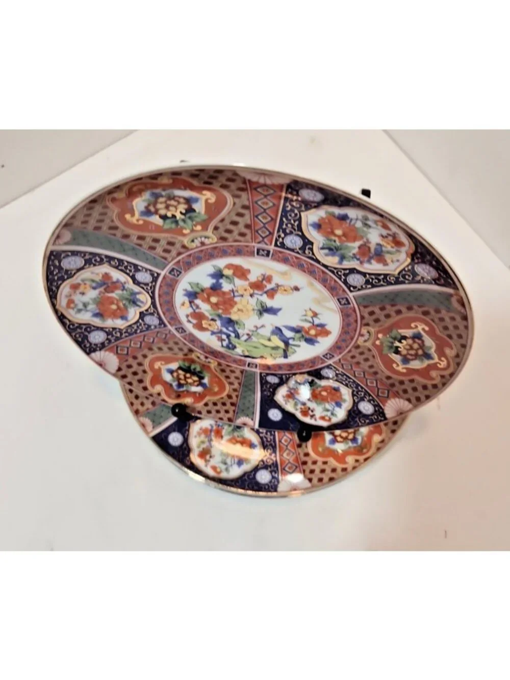 Vtg Heygill Imari Salad Plates Set of 4 Japan Fan Pattern Floral w/Birds Rare - Picture 2 of 10